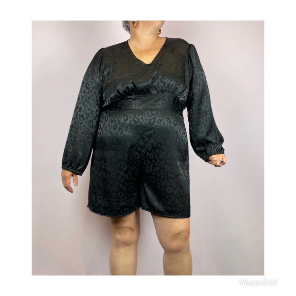 Black Leopard Print Romper